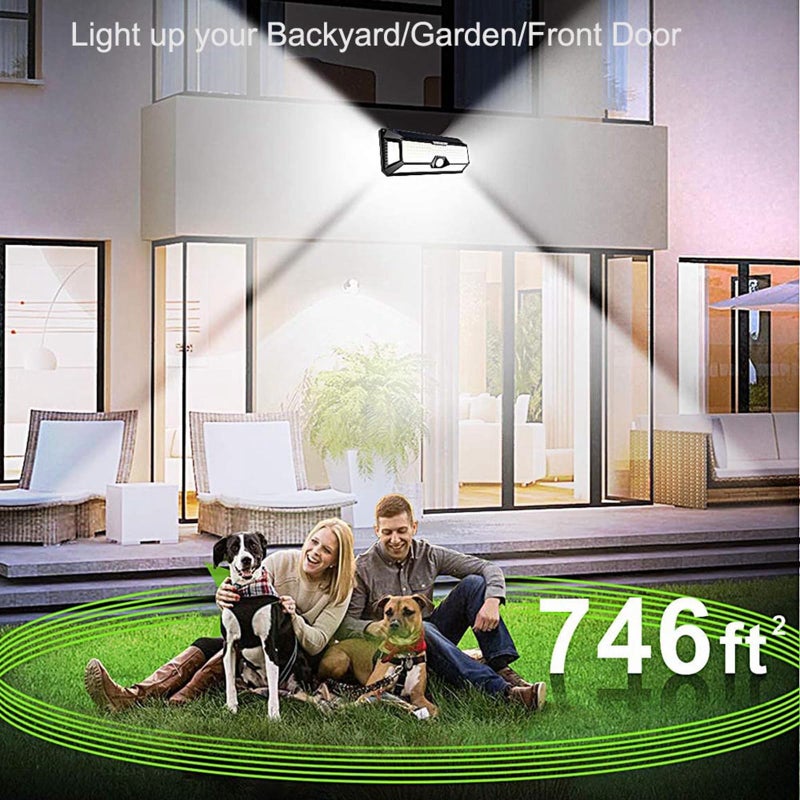 LECLSTAR Solar Outdoor Lights - 4000Lm 268 LED Security Lights with 4 Wide Angle, Motion Sensor Lights for Outside, IP65 Waterproof Solar Powered Wireless Flood Wall Lights with 3 Modes - Image 3